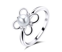 Flora Pearl Silver Rings NSR-721